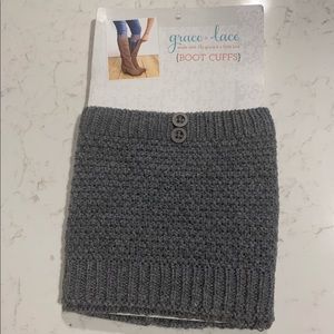 Grace & Lace Pebble Knit Boot Cuff in Grey